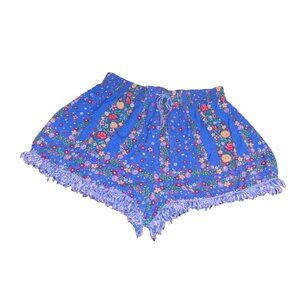 Mudd Blue Floral Elastic Waist Comfy Shorts